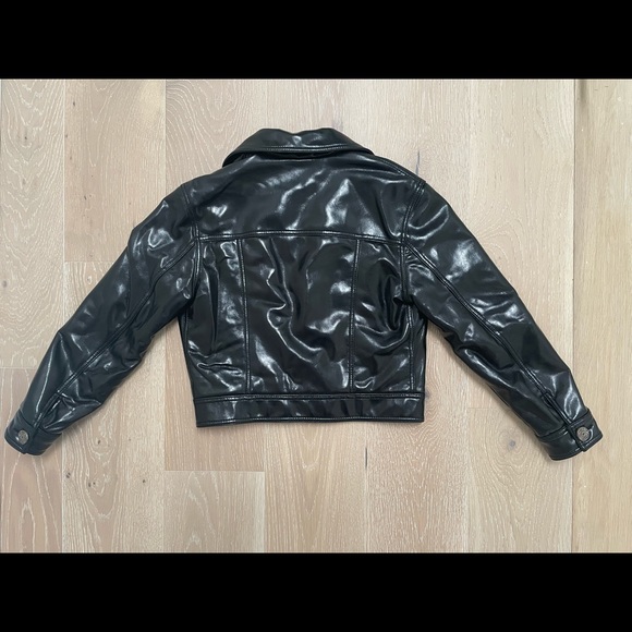 Vintage Moschino Black Quilted Moto Denim Style Patented Jacket UK 44 / US 10 - Picture 3 of 8